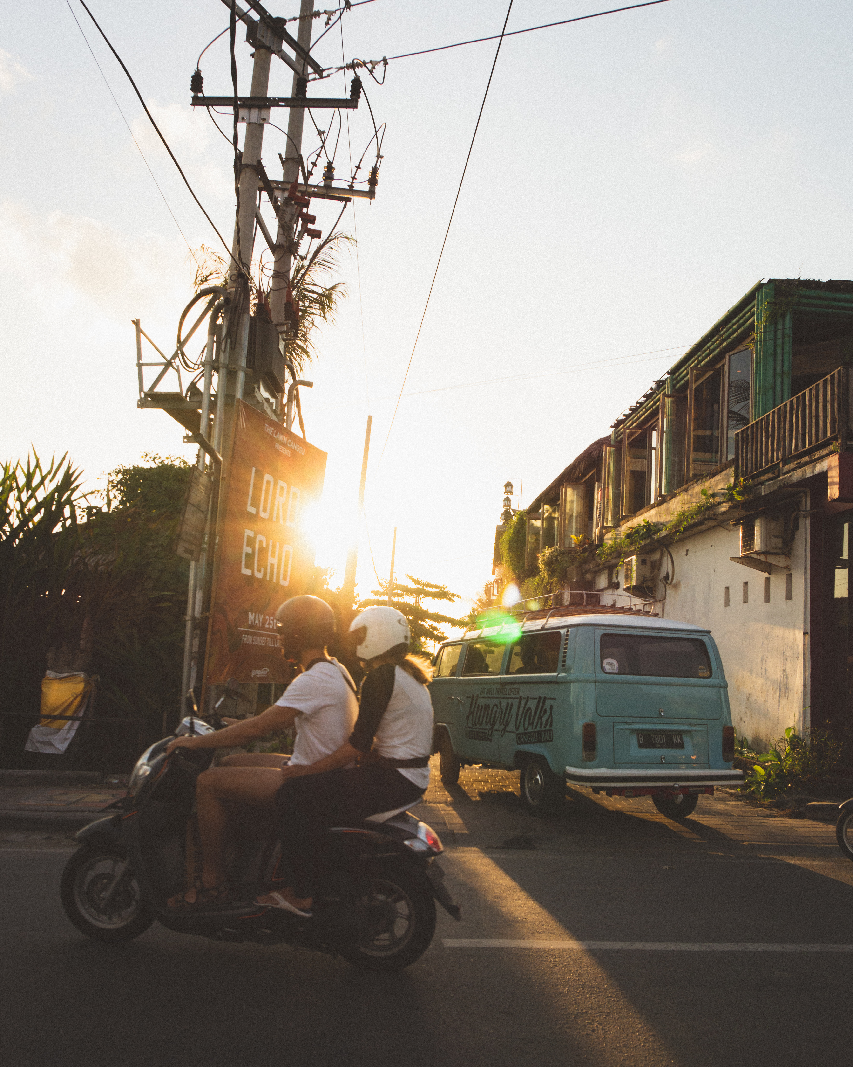 Someone riding a scooter in Bali